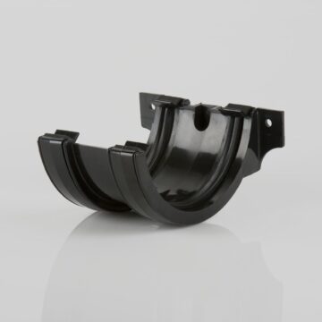 112mm Half Round PVCu Union Bracket black