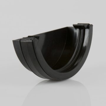 112mm Half Round Gutter External Stop End black