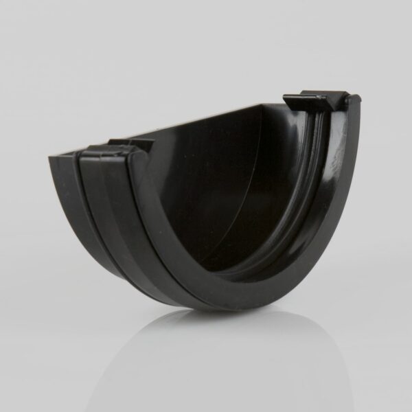 112mm Half Round Gutter External Stop End black