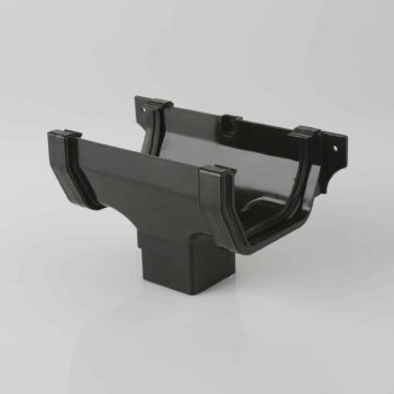 114mm Square Gutter Running Outlet black