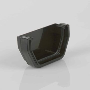 114mm Square Gutter External Stop End black