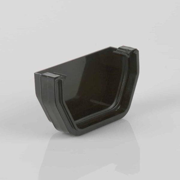 114mm Square Gutter External Stop End black