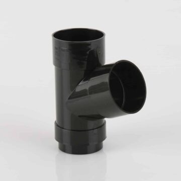 68mm Round Anthracite Down Pipe 112.5 Degree Branch black