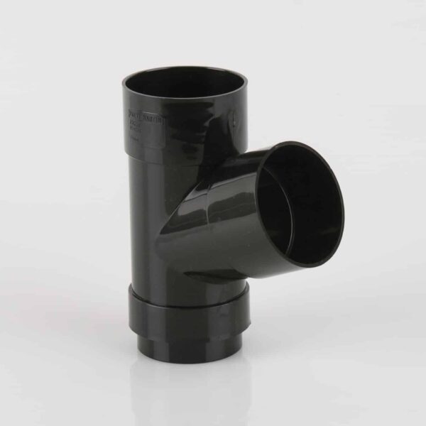 68mm Round Anthracite Down Pipe 112.5 Degree Branch black