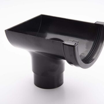 Brett Martin - 112mm Half Round Gutter Stopend Outlet black