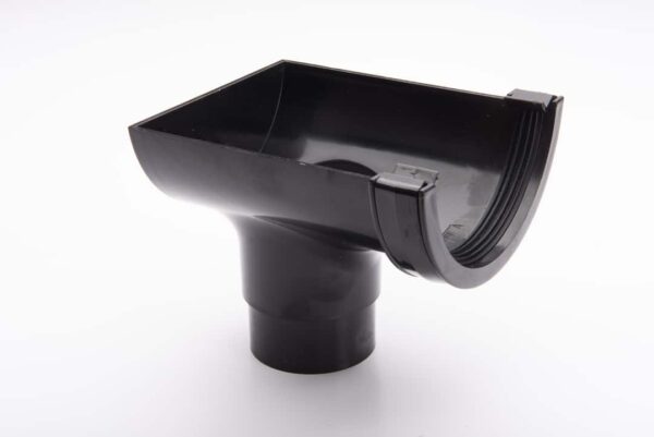 Brett Martin - 112mm Half Round Gutter Stopend Outlet black