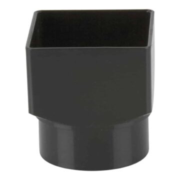 65mm Square To 68mm Round Downpipe Adaptor black