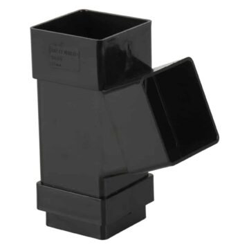 65mm Square Downpipe Branch 112.5 Degrees black