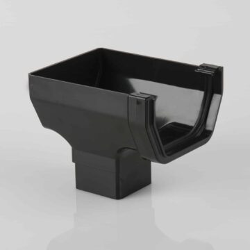 114mm Square Gutter Stopend Outlet black