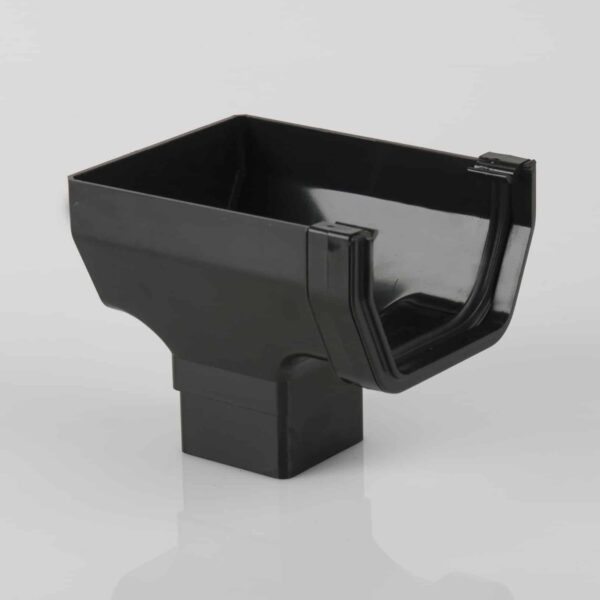 114mm Square Gutter Stopend Outlet black