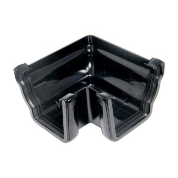 The Floplast Niagara Ogee Gutter External 90 Degree Angle black