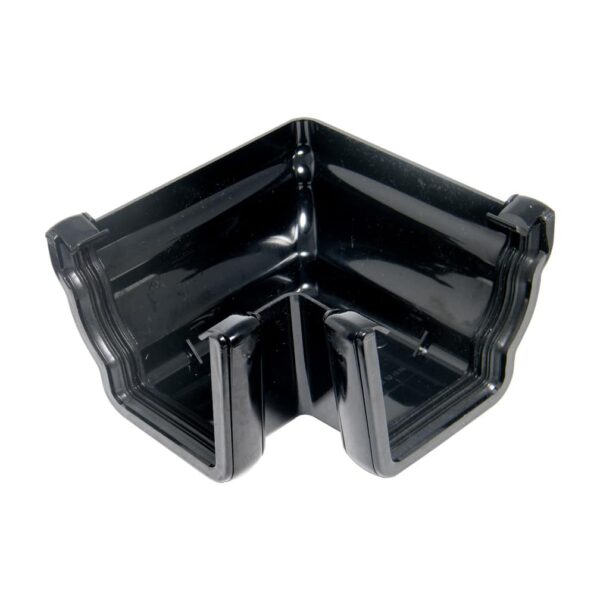 The Floplast Niagara Ogee Gutter External 90 Degree Angle black