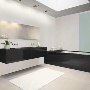 White mosaic bathroom