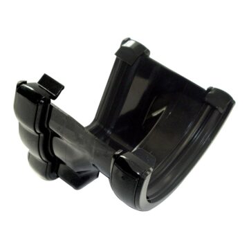 FLOPLAST Niagara Ogee Gutter to Half Round RH Adapter black