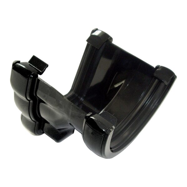 FLOPLAST Niagara Ogee Gutter to Half Round RH Adapter black