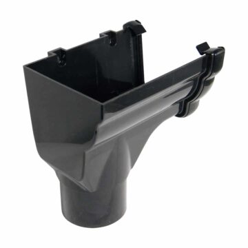 FLOPLAST Niagara Ogee Gutter LH Stop End Outlet black