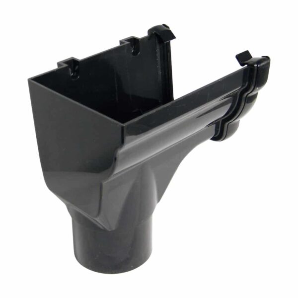 FLOPLAST Niagara Ogee Gutter LH Stop End Outlet black
