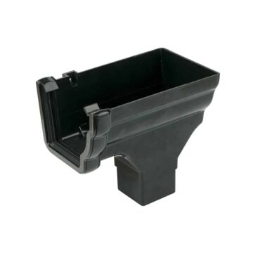 FLOPLAST Niagara Ogee Gutter RH Stop End Outlet black