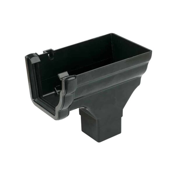 FLOPLAST Niagara Ogee Gutter RH Stop End Outlet black